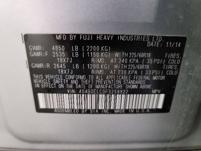 Used 2015 Subaru Outback 3.6R Limited AWD/4WD image 18