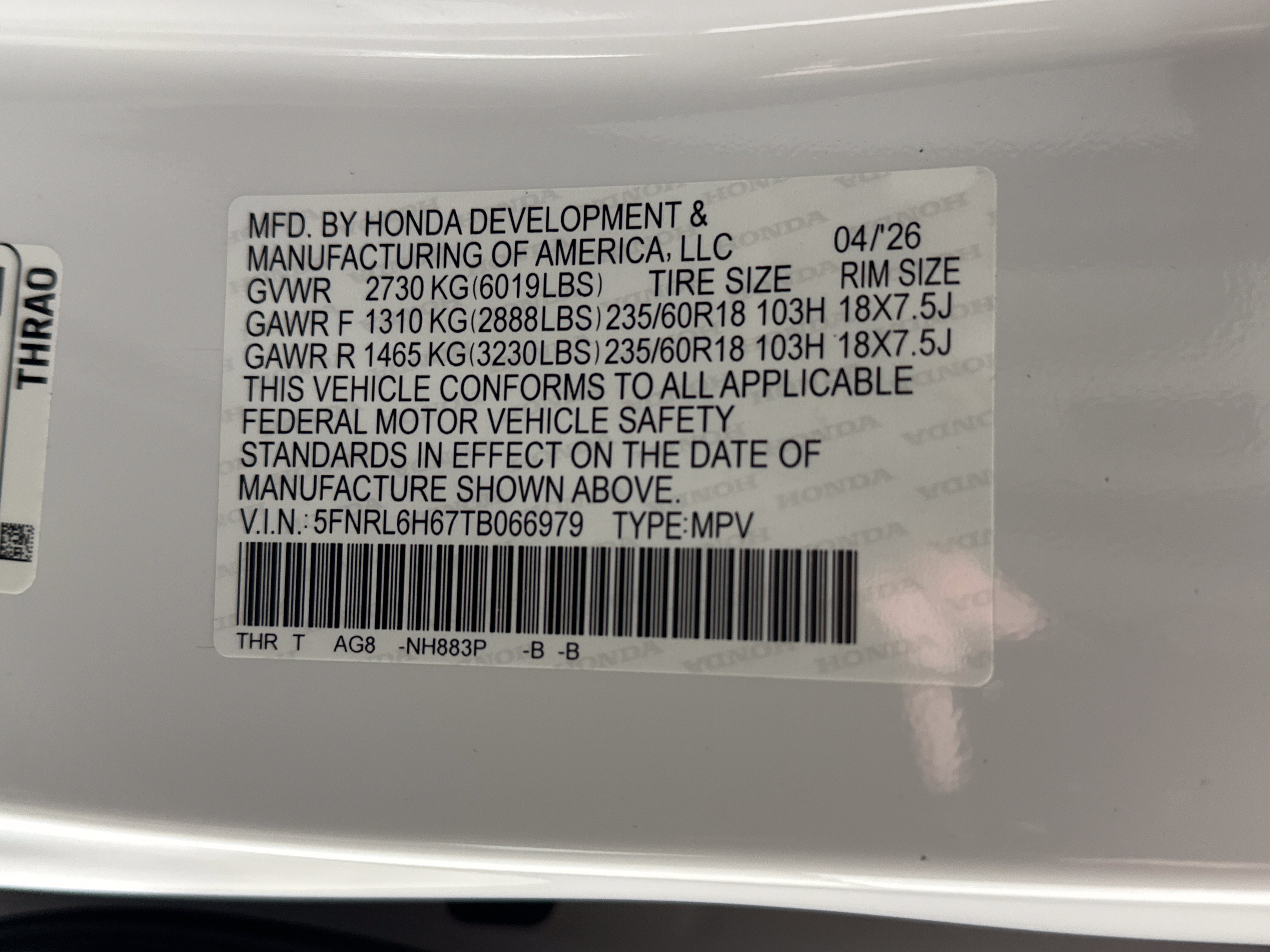 New 2026 Honda Odyssey EX-L image 33
