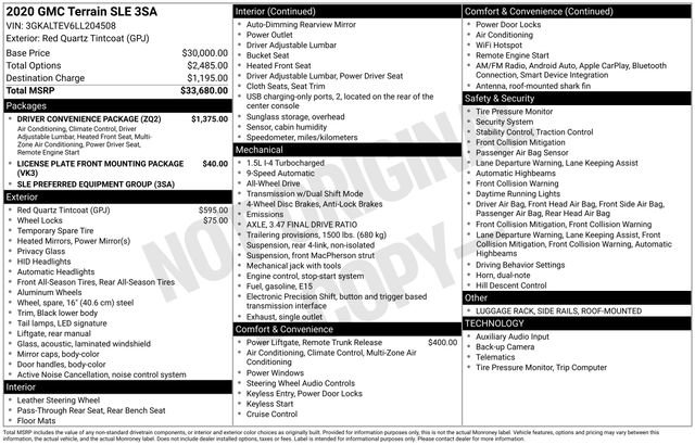 Used 2020 GMC Terrain SLE w/ Driver Convenience Package image 41