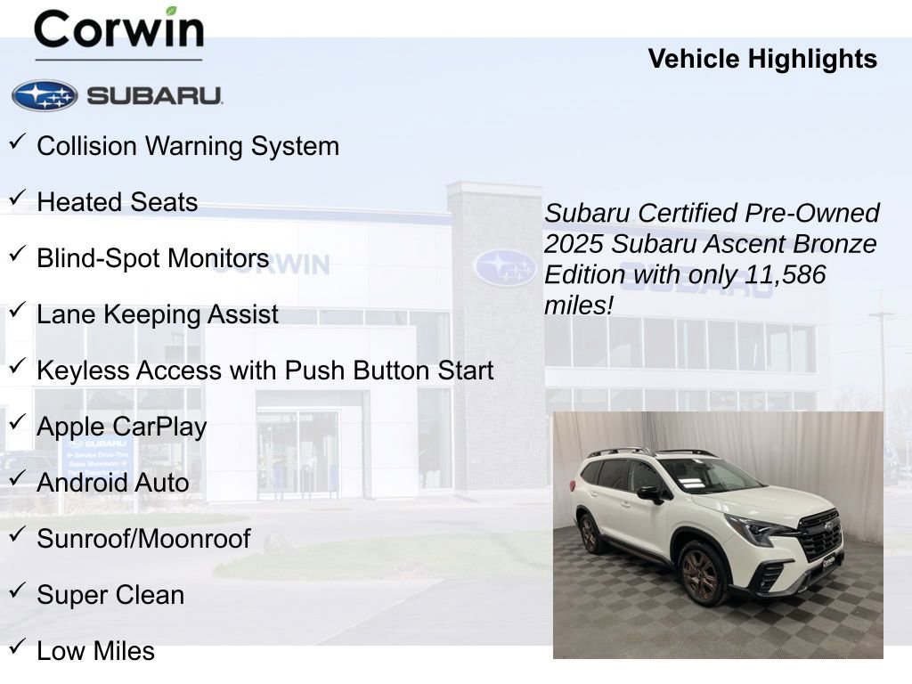Certified 2025 Subaru Ascent Bronze Edition image 9