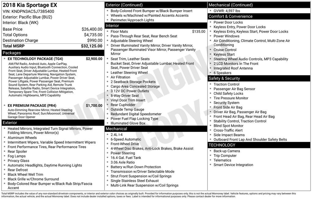 Used 2018 Kia Sportage EX w/ EX Technology Package FWD image 9