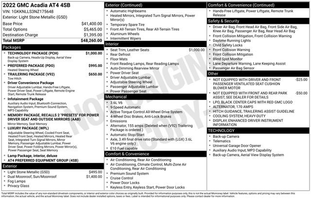 Used 2022 GMC Acadia AT4 w/ Technology Package AWD/4WD image 7