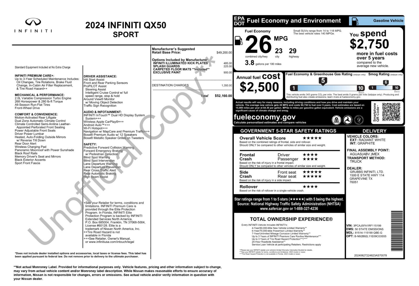 Used 2024 INFINITI QX50 Sport FWD image 57