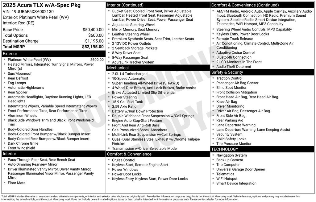 Certified 2025 Acura TLX SH-AWD w/ A-SPEC Pkg image 4