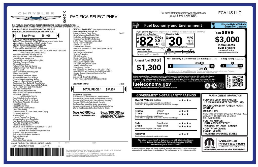 Used 2025 Chrysler Pacifica Select w/ Uconnect Theater Family Group image 2