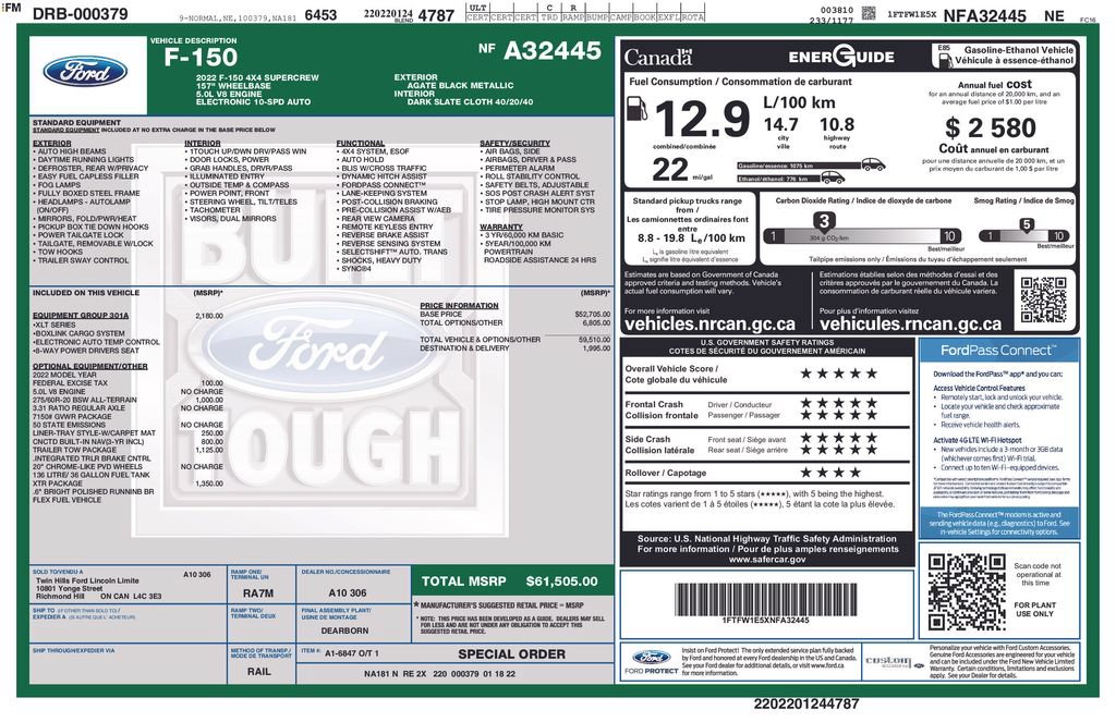Used 2022 Ford F150 XLT w/ Equipment Group 301A Mid AWD/4WD image 11