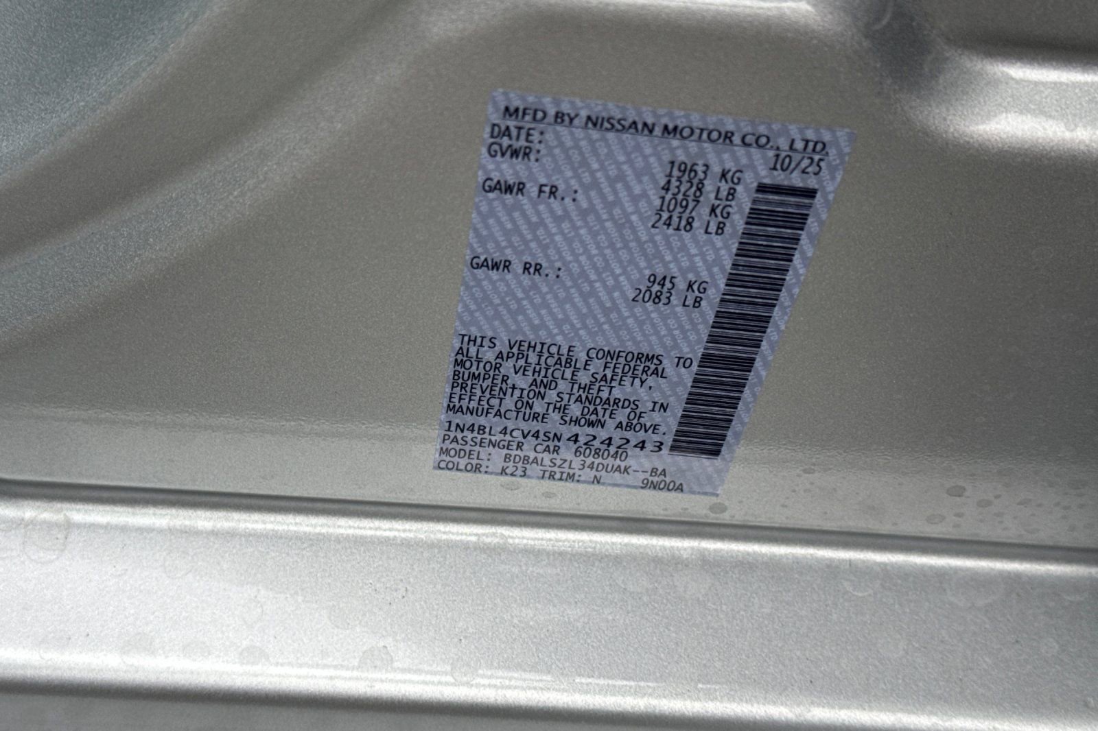 New 2025 Nissan Altima 2.5 SR w/ SR Premium Package image 23