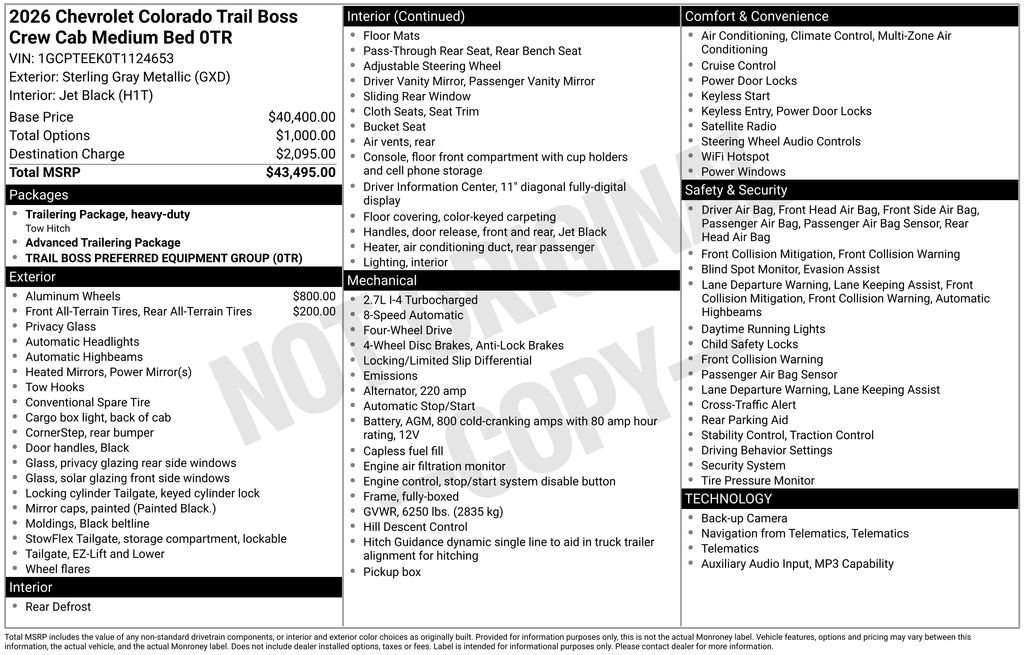 New 2026 Chevrolet Colorado Trail Boss image 30