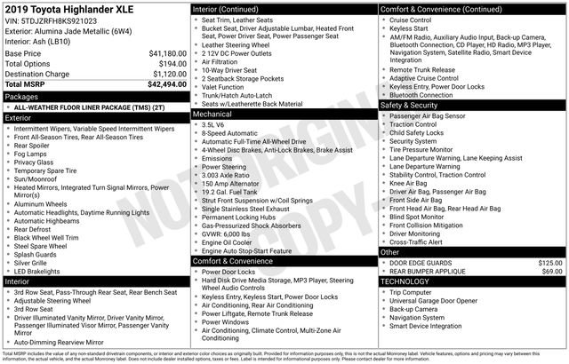 Used 2019 Toyota Highlander XLE image 6