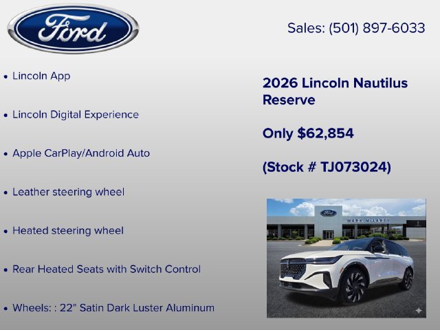 New 2026 Lincoln Nautilus Reserve w/ Jet Appearance Package AWD/4WD image 24