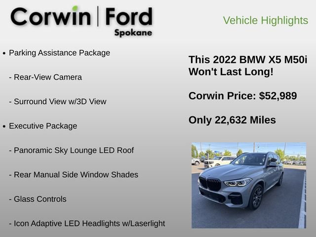 Used 2022 BMW X5 M50i w/ Executive Package AWD/4WD image 12