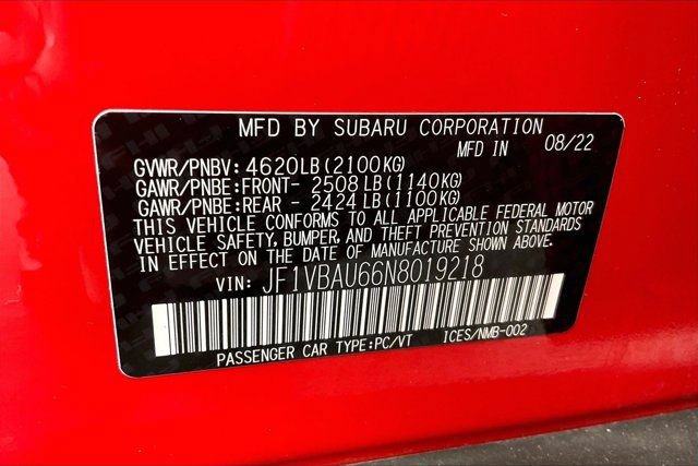 Used 2022 Subaru WRX GT w/ Popular Package #1A AWD/4WD image 33