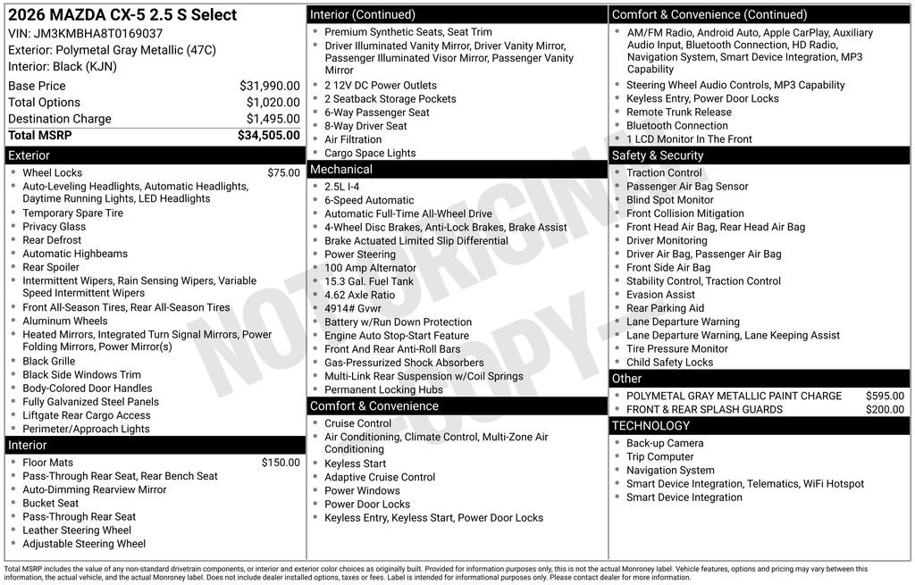 New 2026 MAZDA CX-5 Select AWD/4WD image 31