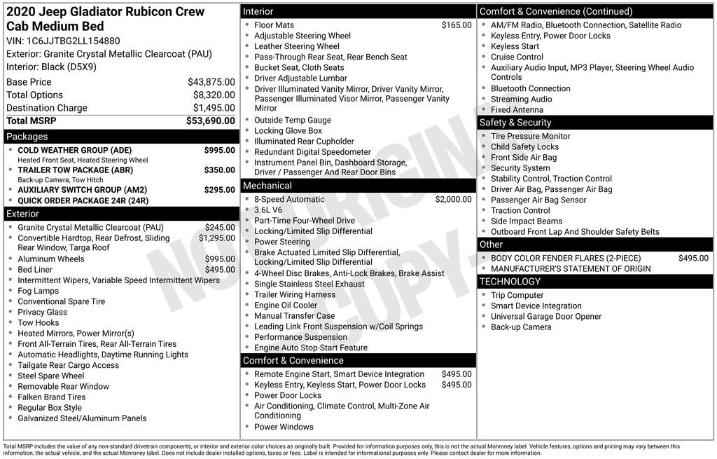 Used 2020 Jeep Gladiator Rubicon w/ Cold Weather Group image 3