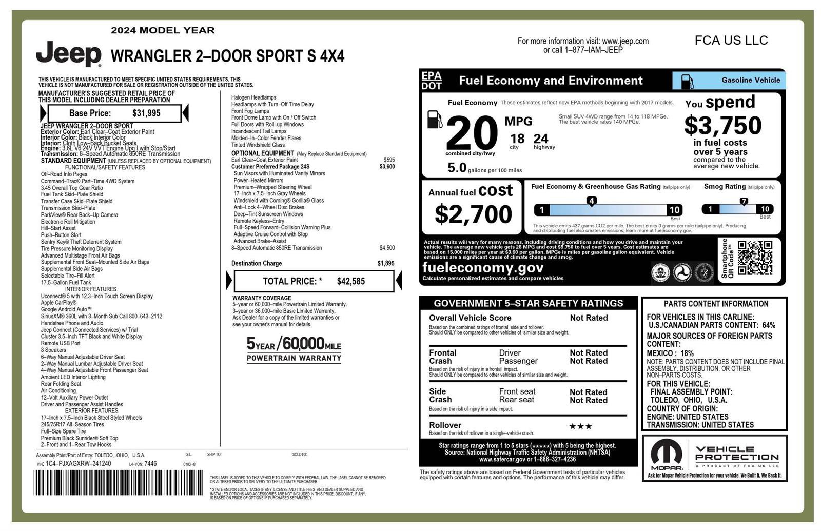 Used 2024 Jeep Wrangler Sport S image 23