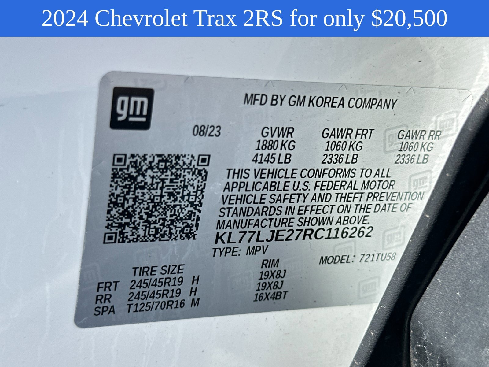 Used 2024 Chevrolet Trax RS FWD image 29