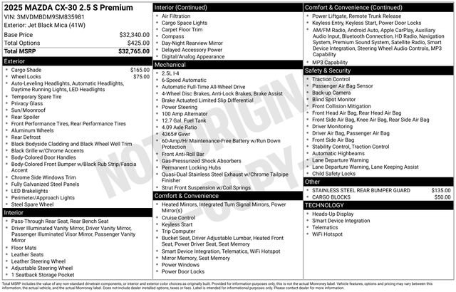 Used 2025 MAZDA CX-30 AWD 2.5 S w/ Premium Package image 39
