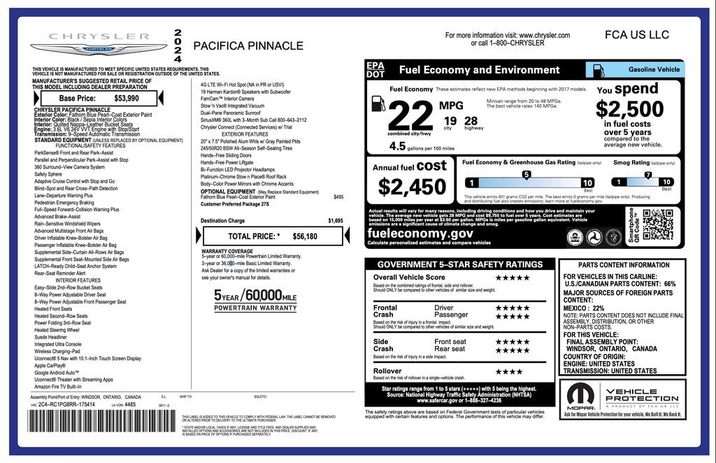 Used 2024 Chrysler Pacifica Pinnacle image 2