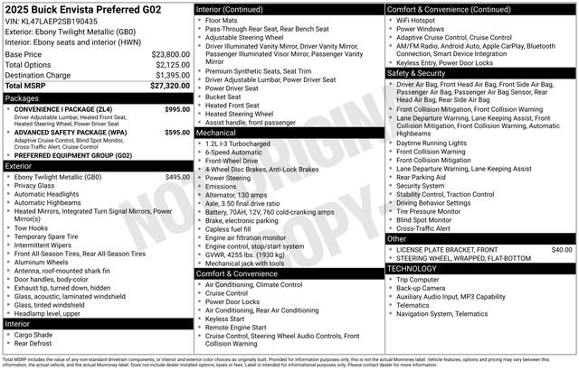 Certified 2025 Buick Envista Preferred w/ Convenience I Package FWD image 41
