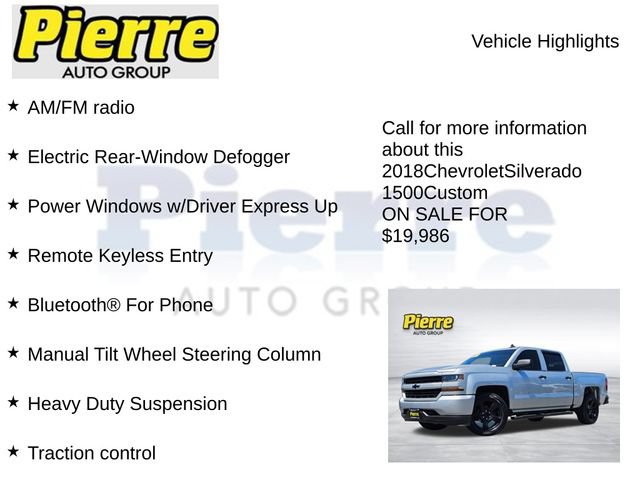 Used 2018 Chevrolet Silverado 1500 Custom w/ Rally 1 Edition RWD image 14
