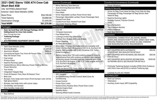 Used 2021 GMC Sierra 1500 AT4 image 20