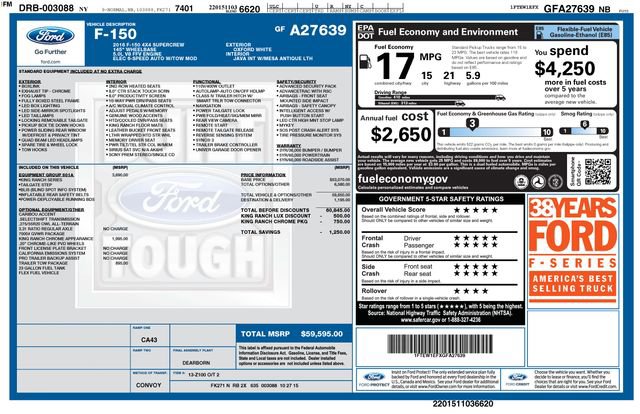 Used 2016 Ford F150 King Ranch w/ Equipment Group 601A Luxury AWD/4WD image 30