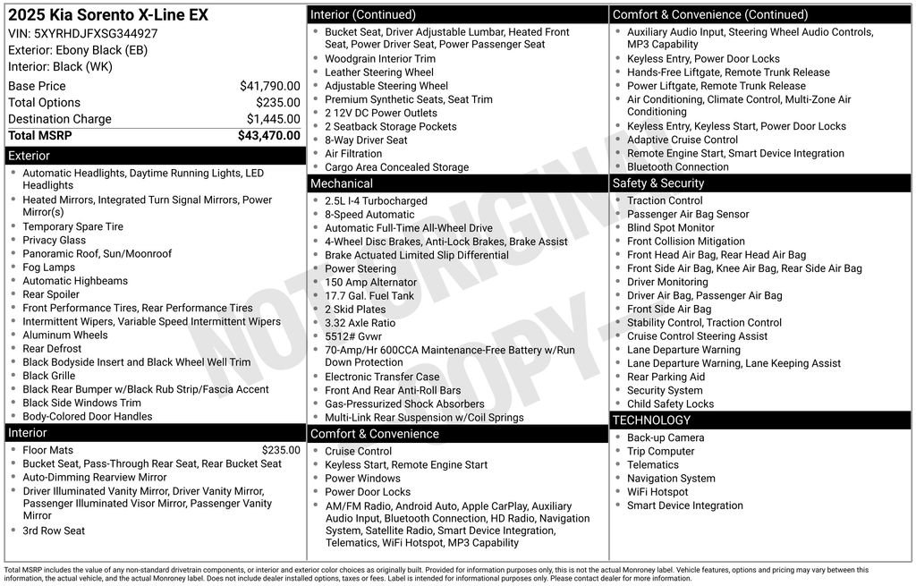 Certified 2025 Kia Sorento X-Line EX image 7
