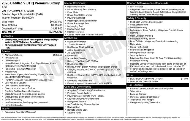 New 2026 Cadillac Vistiq Premium Luxury AWD/4WD image 28