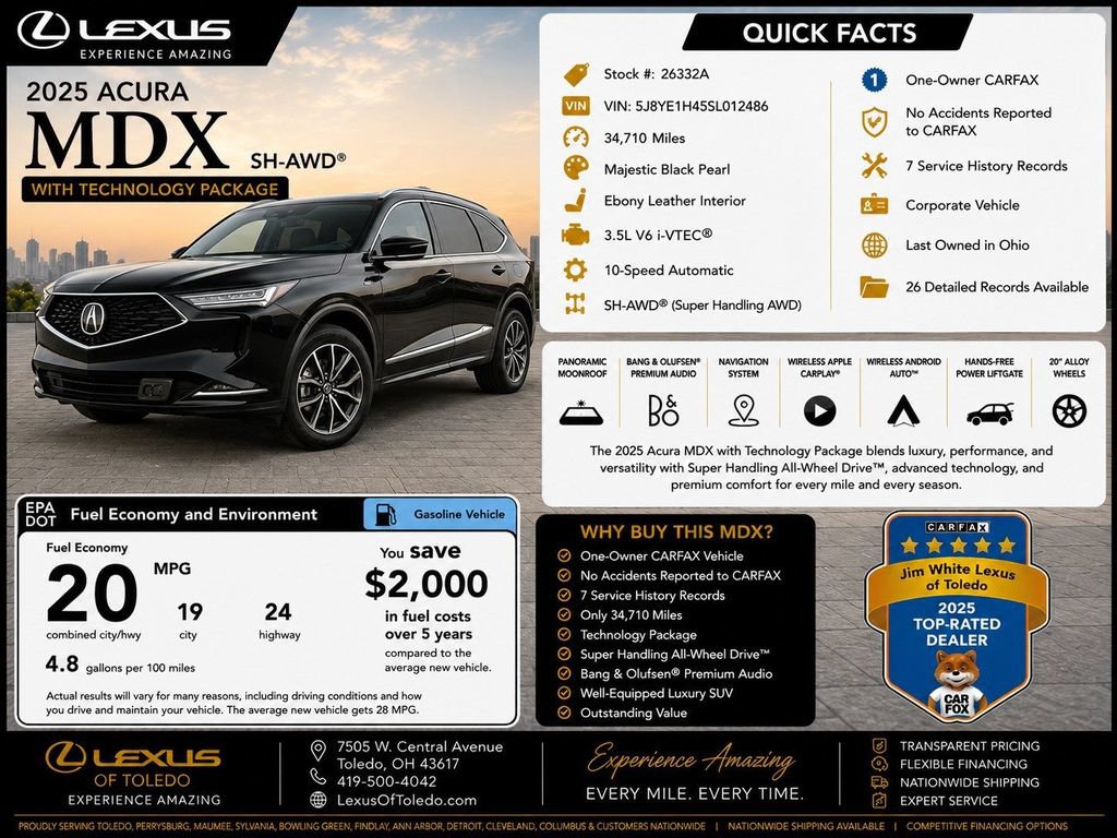 Used 2025 Acura MDX SH-AWD w/ Technology Package image 2
