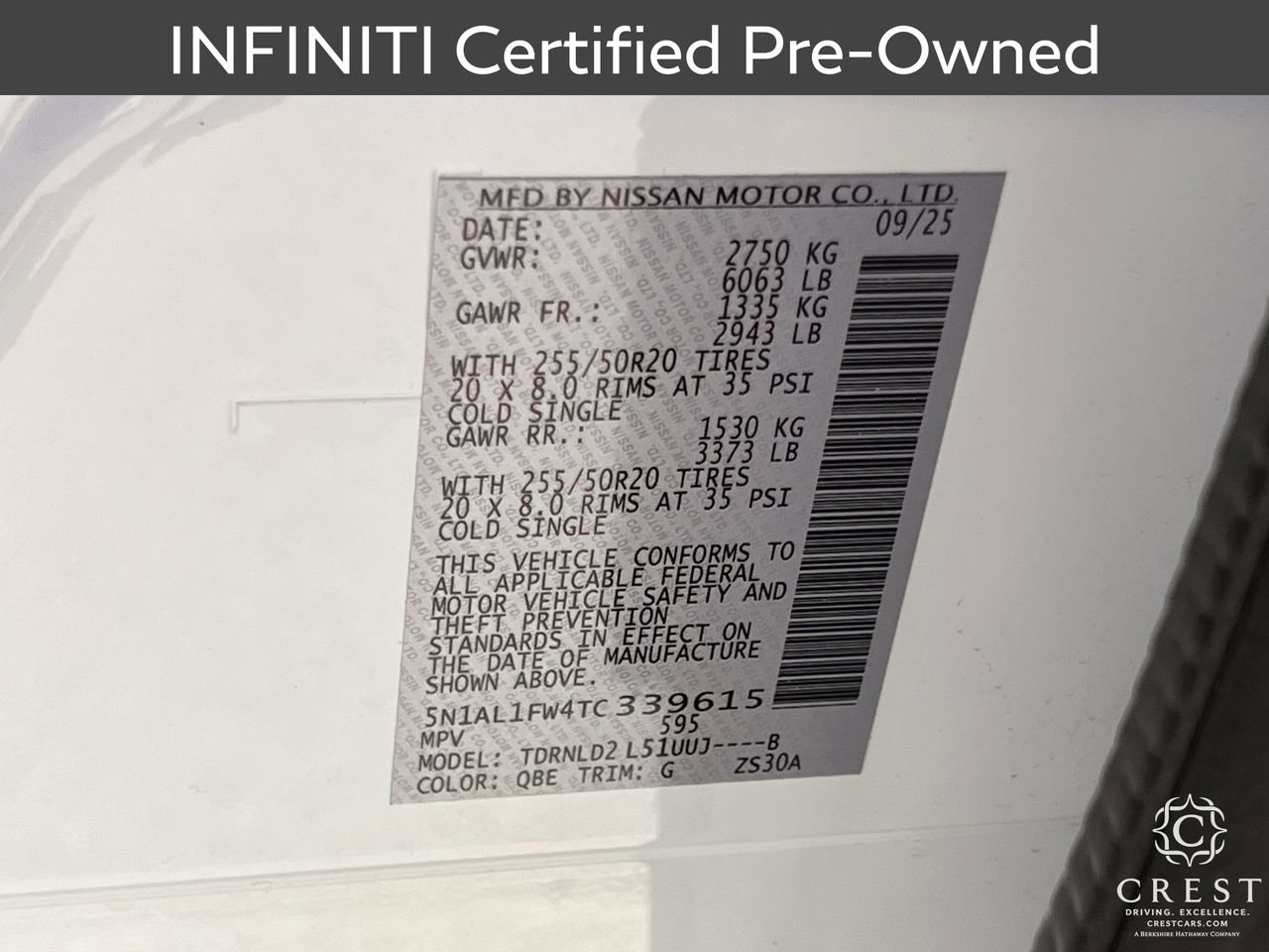 Certified 2026 INFINITI QX60 Sport w/ Dark Cargo Package AWD/4WD image 34