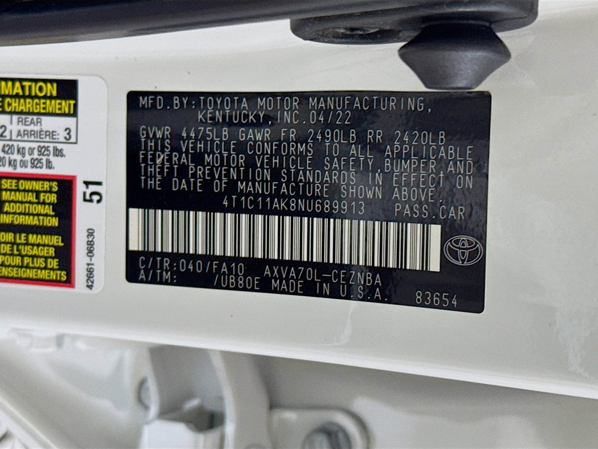 Used 2022 Toyota Camry LE FWD image 38