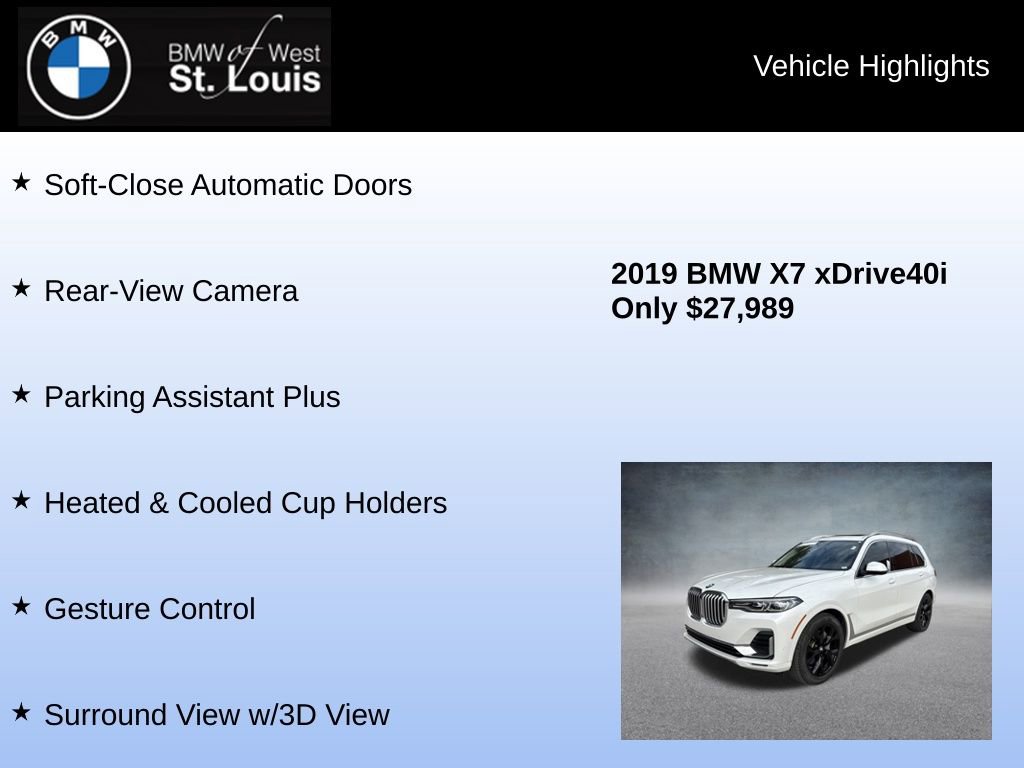 Used 2019 BMW X7 xDrive40i w/ Premium Package image 24