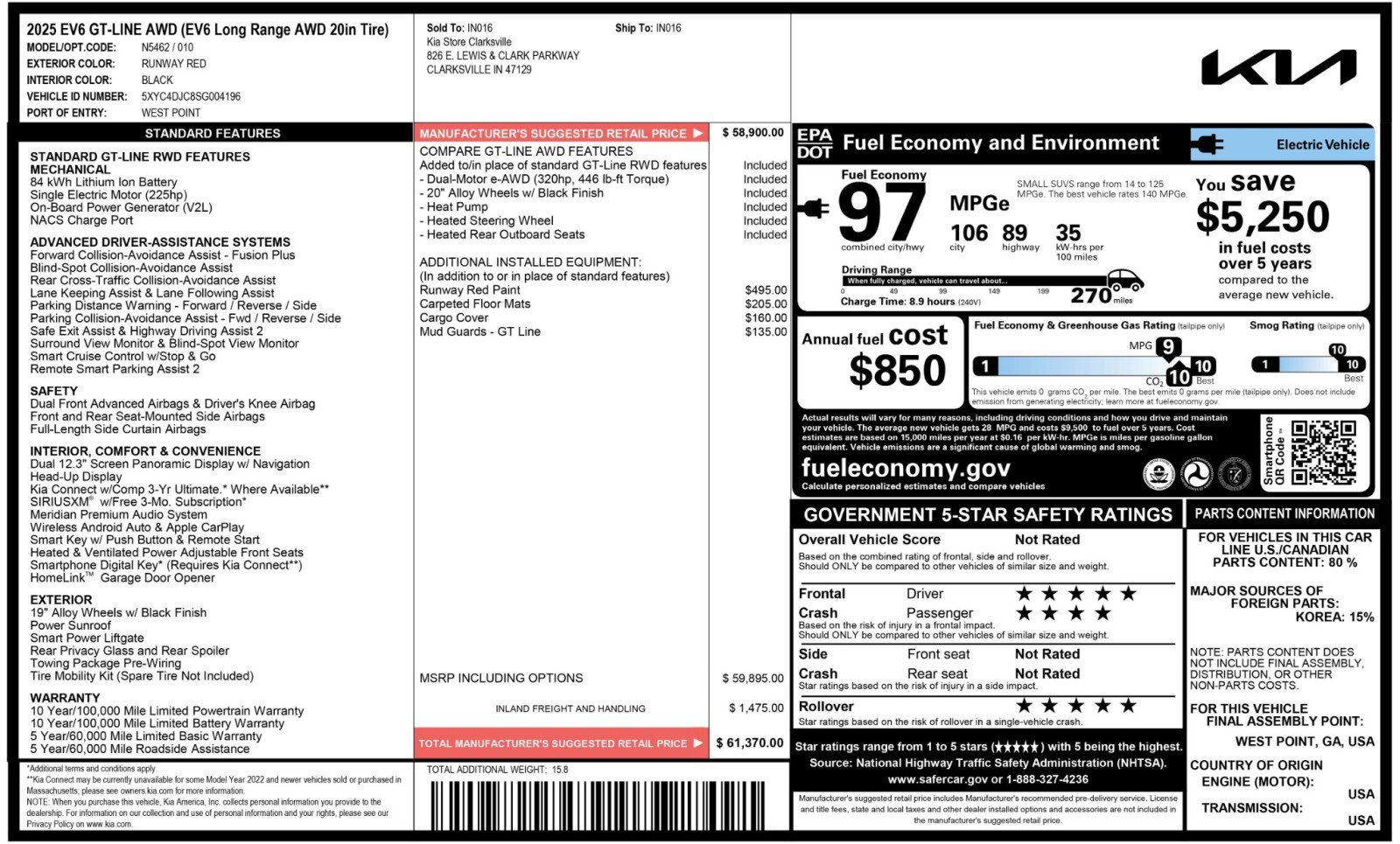 Used 2025 Kia EV6 GT-Line image 58