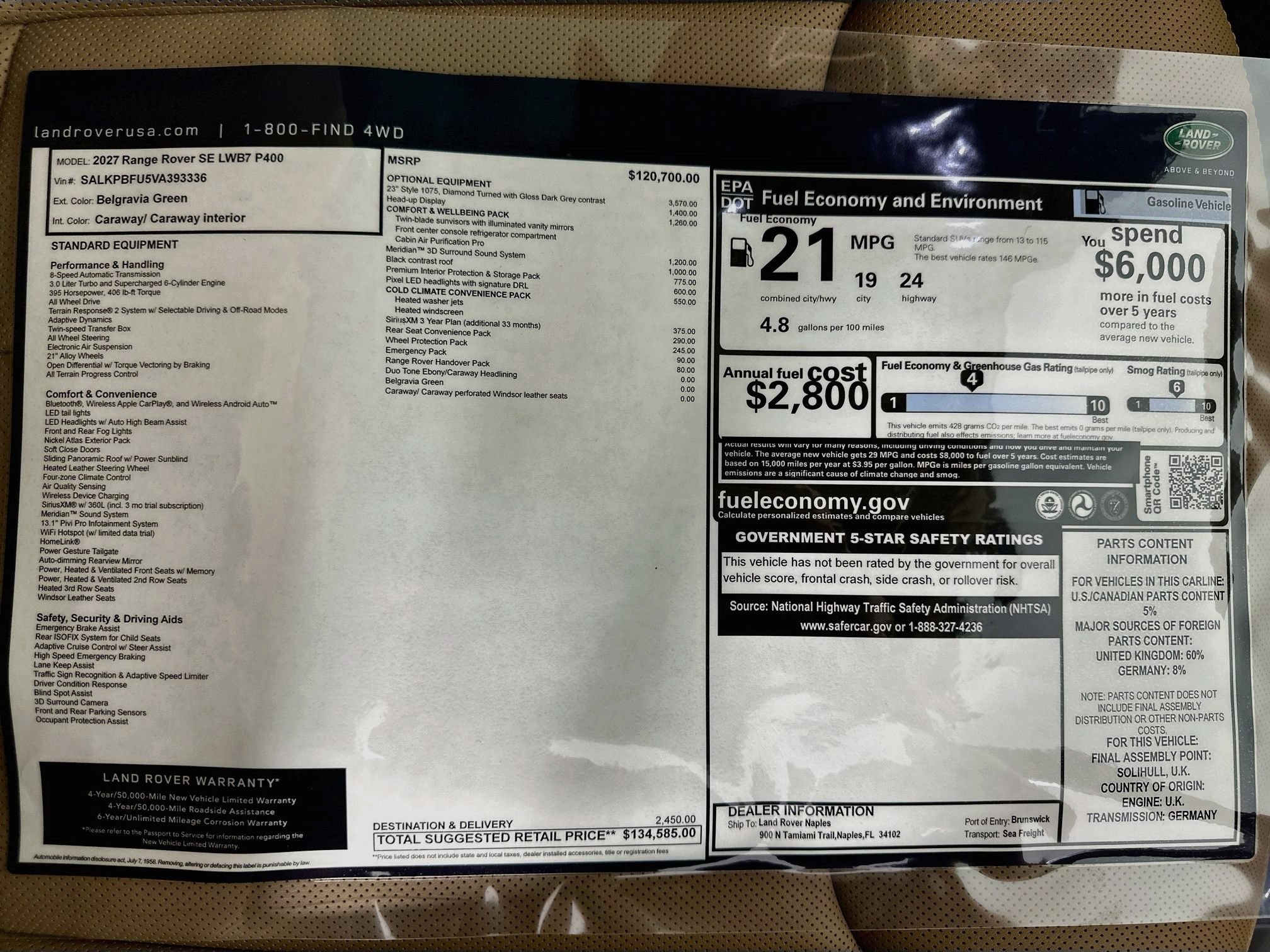 New 2027 Land Rover Range Rover Long Wheelbase SE AWD/4WD image 28