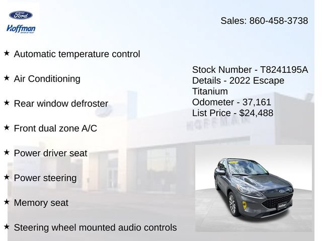Used 2022 Ford Escape Titanium w/ Class II Trailer Tow Package AWD/4WD image 10