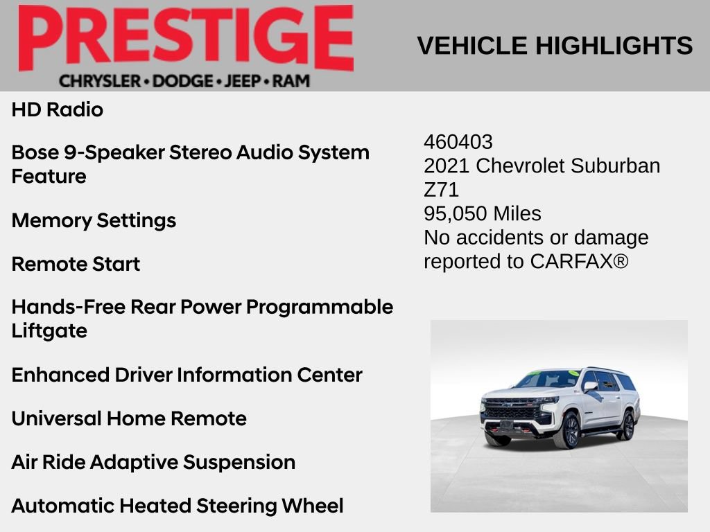 Used 2021 Chevrolet Suburban Z71 w/ Z71 Off-Road Package AWD/4WD image 4
