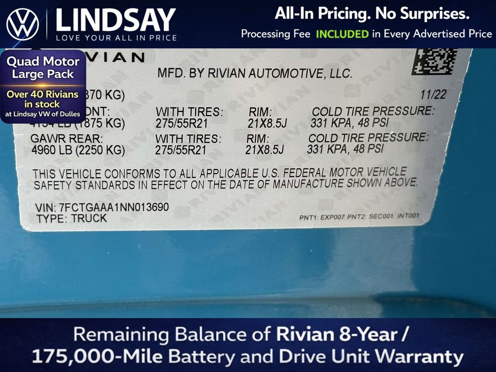 Used 2022 Rivian R1T Adventure AWD/4WD image 26