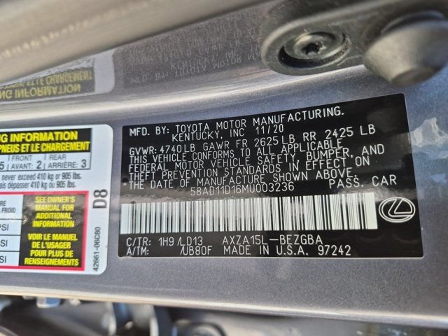 Used 2021 Lexus ES 250 w/ Premium Package AWD/4WD image 24