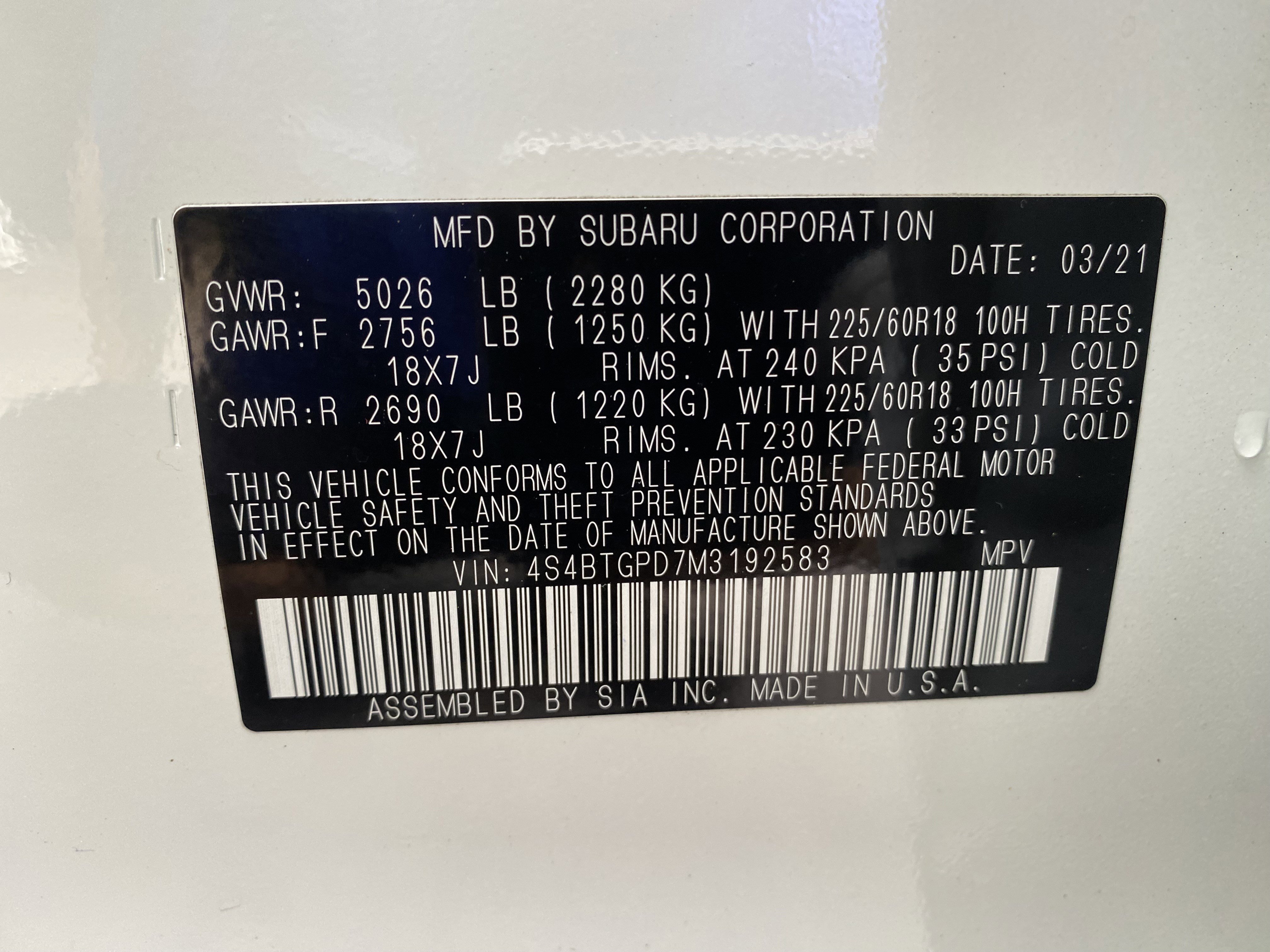 Used 2021 Subaru Outback Touring XT AWD/4WD image 37