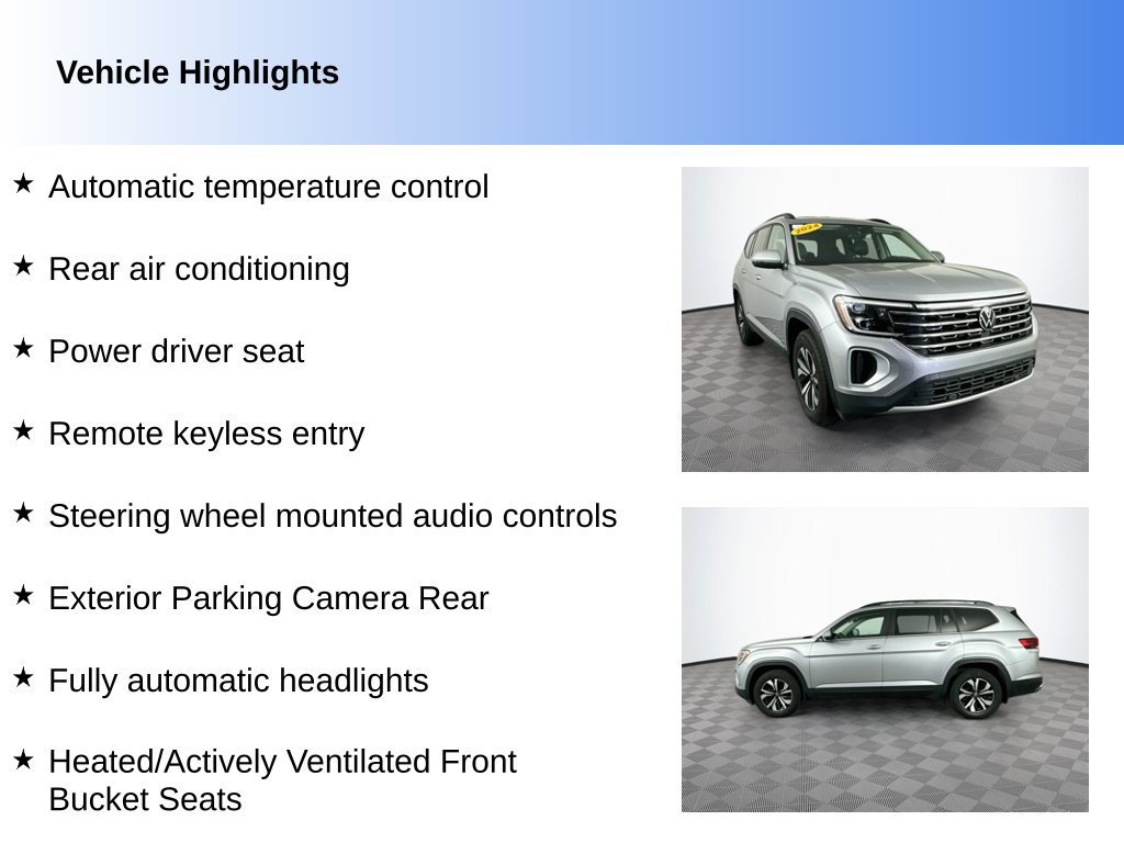 Used 2024 Volkswagen Atlas SE AWD/4WD image 2