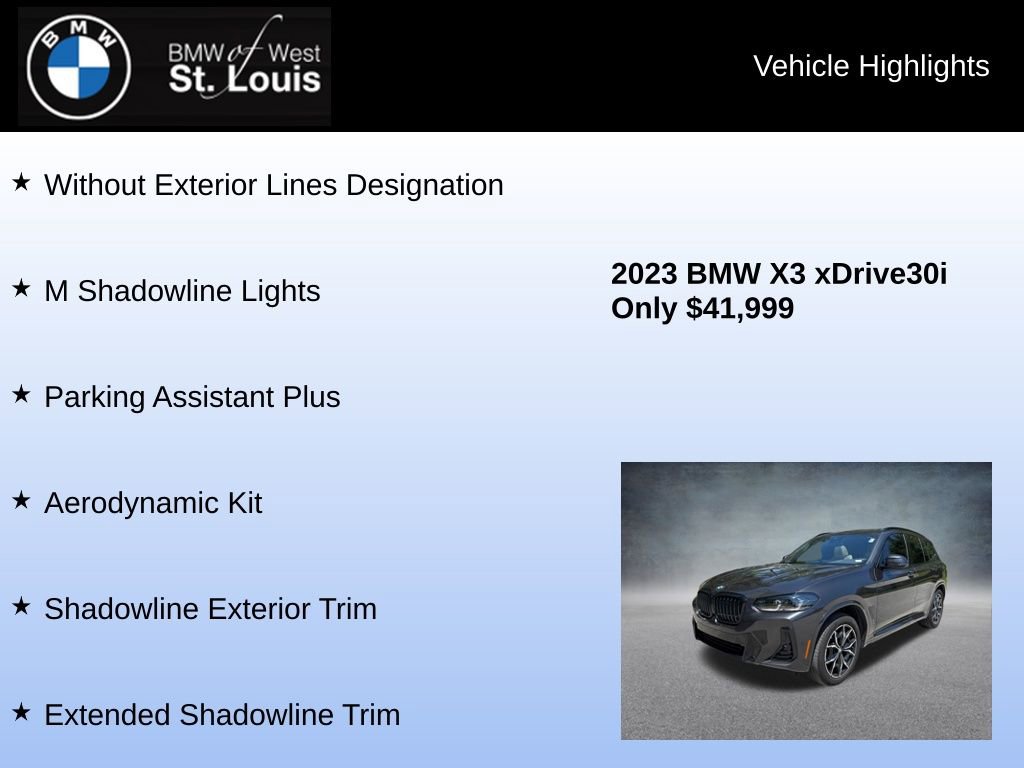 Used 2023 BMW X3 xDrive30i w/ M Sport Package AWD/4WD image 24
