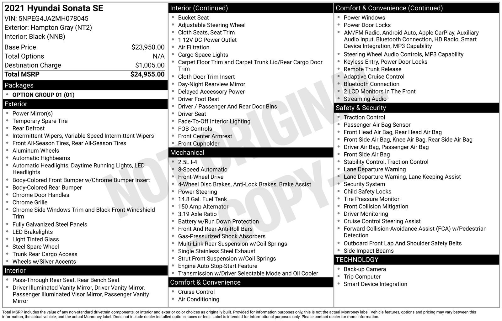 Used 2021 Hyundai Sonata SE image 4