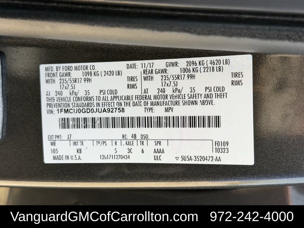 Used 2018 Ford Escape SE w/ SE Sync 3 Package FWD image 33