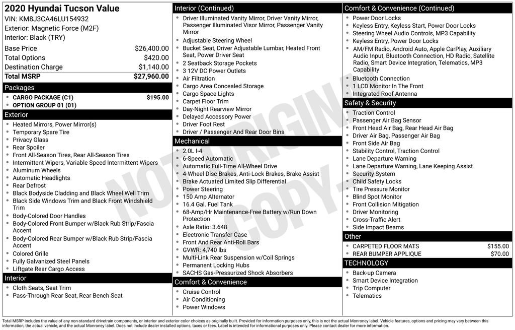 Used 2020 Hyundai Tucson Value w/ Cargo Package image 30