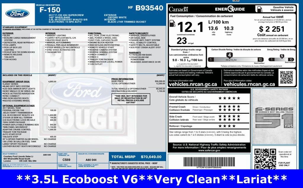 Used 2017 Ford F150 Lariat w/ Equipment Group 502A Luxury image 22