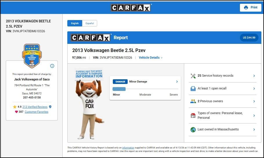 Used 2013 Volkswagen Beetle 2.5 image 12