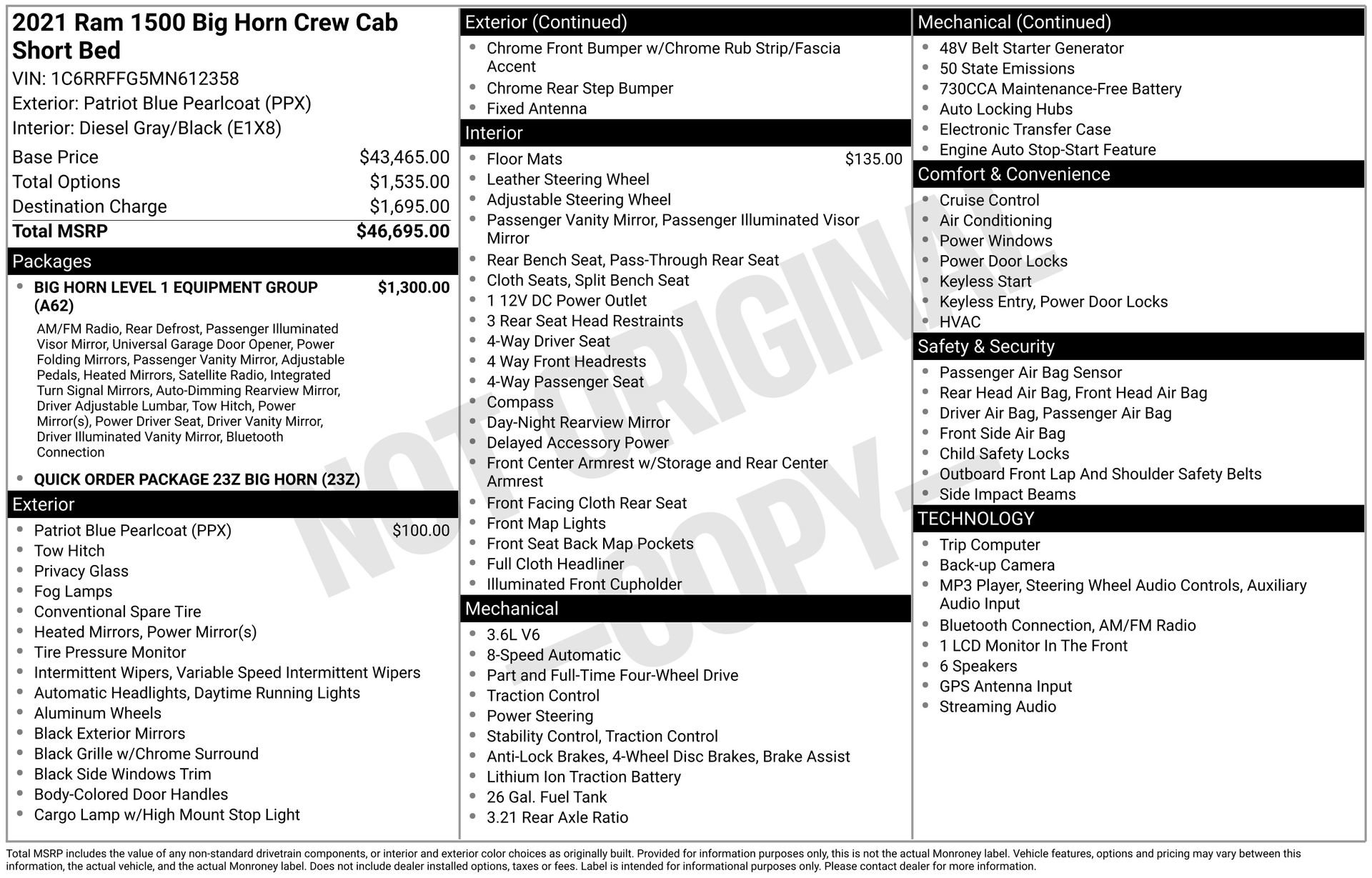 Used 2021 RAM 1500 Big Horn AWD/4WD image 4