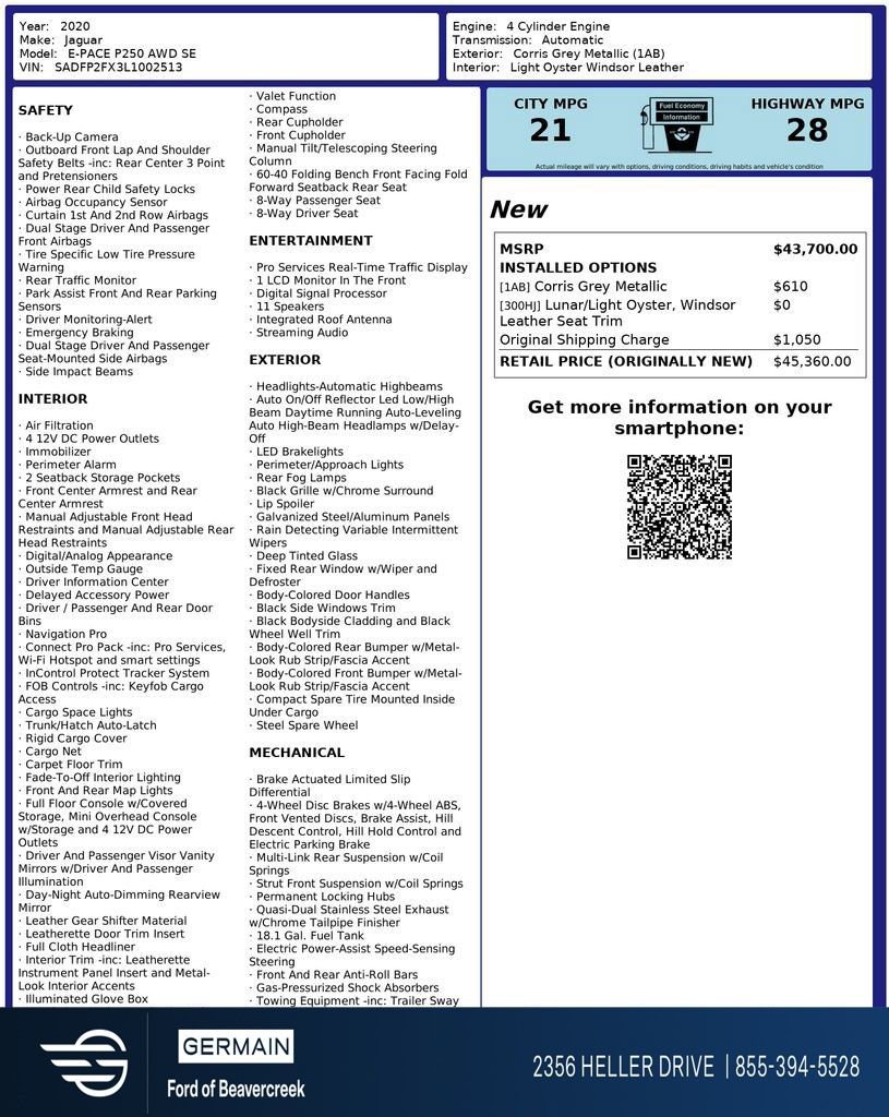 Used 2020 Jaguar E-PACE SE image 28