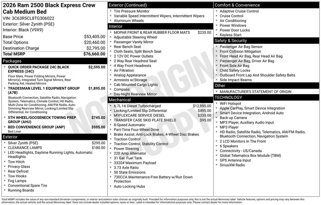 New 2026 RAM 2500 Tradesman AWD/4WD image 7