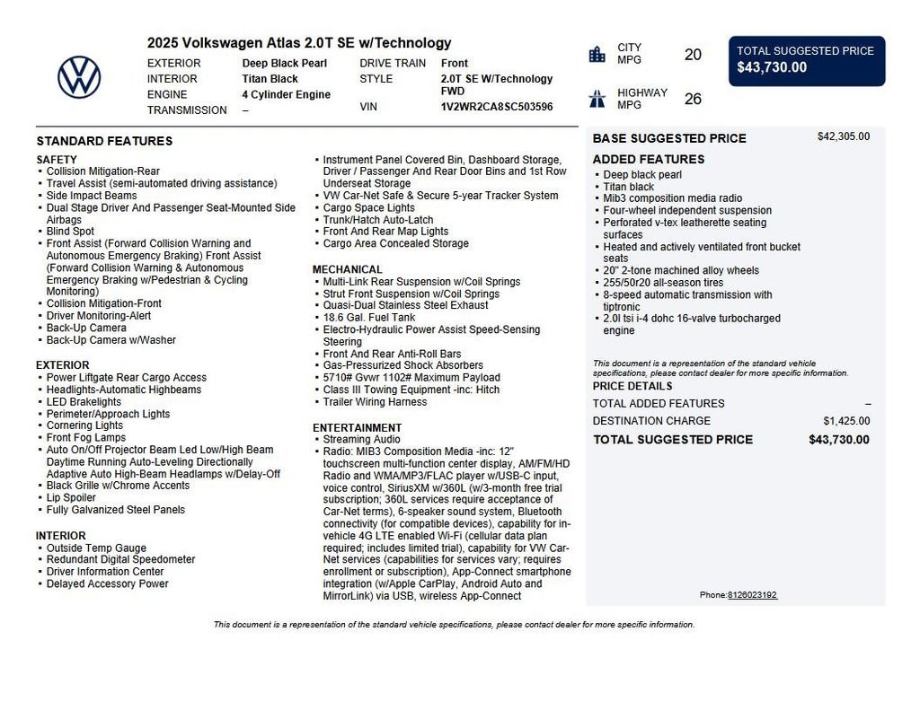 Used 2025 Volkswagen Atlas SE image 35